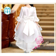 2016 latest design tailing dress party dress wedding long sleeves dress for kids girls wear